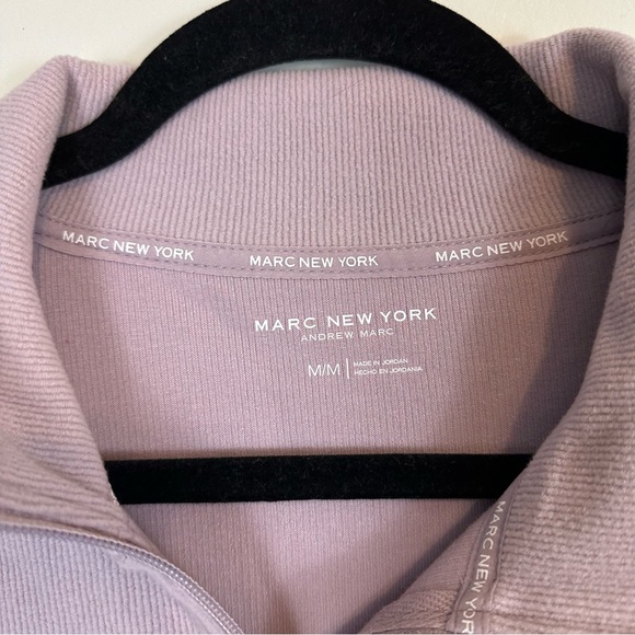 Marc New York | Light Purple Lavender Ribbed Quarter Zip Sweatshirt Medium - Picture 3 of 7